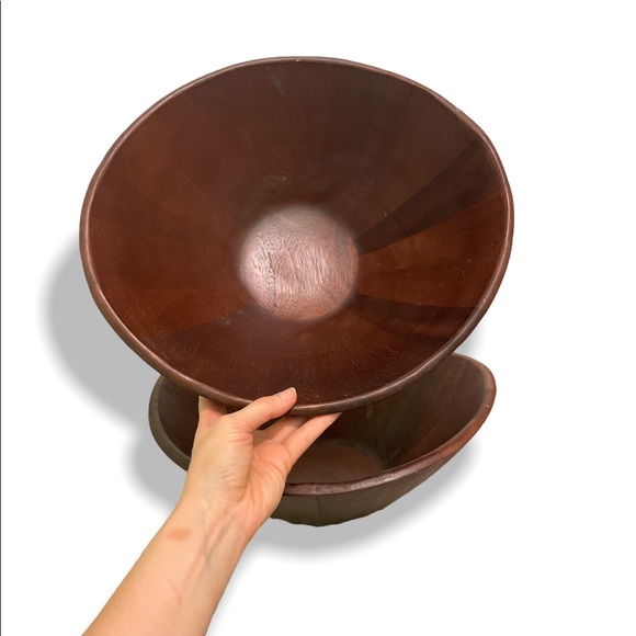 Pierre’s Pantry Wooden Serving Bowls Set of 2 vintage - Picture 1 of 6